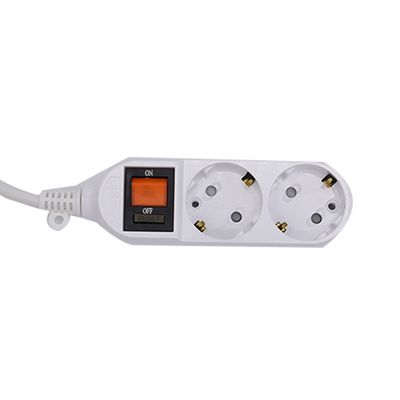 Fuld kobber 2 forretninger EU Standard Socket med overbelastningsbeskyttelseskontakt Fuld kobber 2 forretninger EU Standard Socket med overbelastningsbeskyttelseskontakt