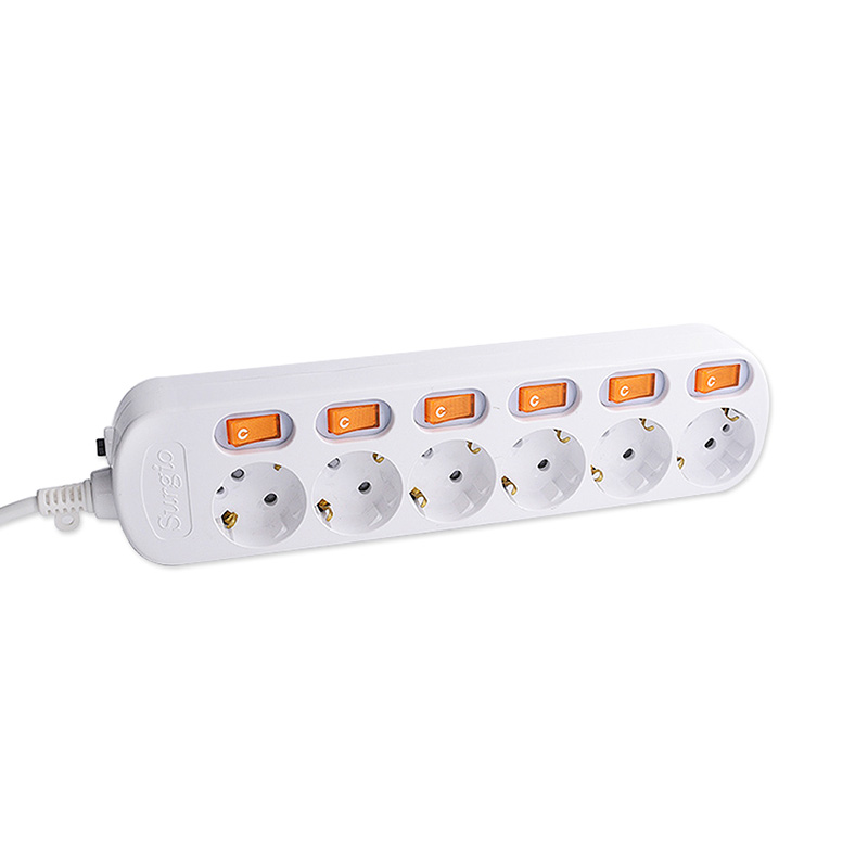Hurtig installation 6 forretninger EU Standard Socket med uafhængig switch Hurtig installation 6 forretninger EU Standard Socket med uafhængig switch