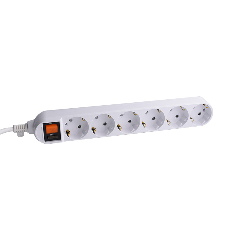 PC Material Long Extension Cord 6 Outlets EU Standard Socket PC Material Long Extension Cord 6 Outlets EU Standard Socket