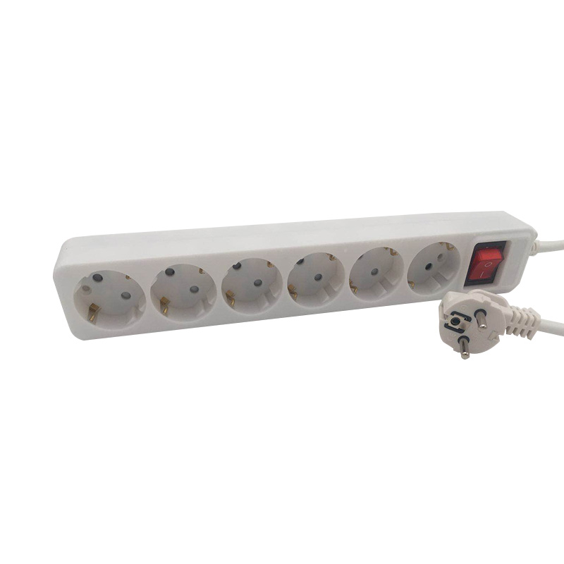 Kortfattet 6 forretninger EU Standard Socket med switch Kortfattet 6 forretninger EU Standard Socket med switch